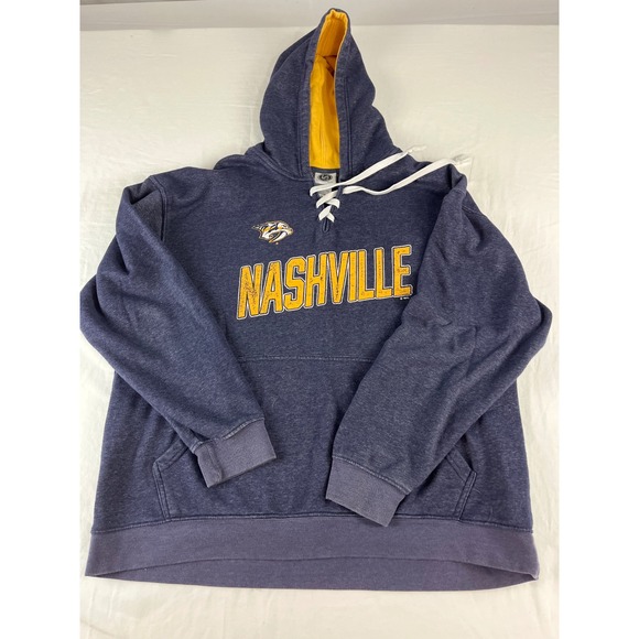 NHL Nashville Predators Hoodie Mens XL/XG Hockey Lace Up Pullover Sweatshirt - Picture 2 of 7